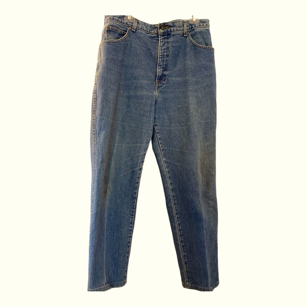 Lands’ End jeans, size 18.  All cotton denim, medium wash. 5 pocket. High rise.